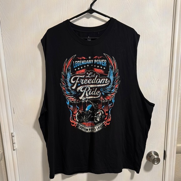 Other - NWOT Let Freedom Ride Mens‎ 3XL (54-56) Black Motorcycle Muscle Sleeveless Biker